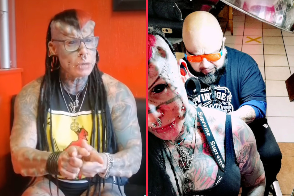Ink addict and "real-life vampire" expands radical look despite warning fans against body mods