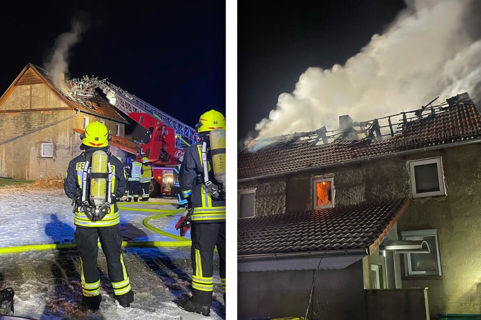 In Selke-Aue brannte am Abend ein Einfamilienhaus.