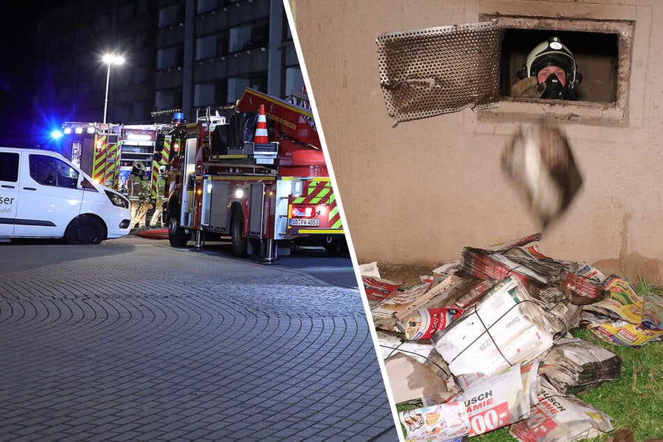 Dresden: Feuer im Keller: Haufenweise Altpapier nebelt Wohnung in Prohlis ein!