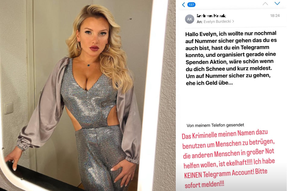 Evelyn Burdecki (34) warnt im Netz vor einer perfiden Betrugsmasche.