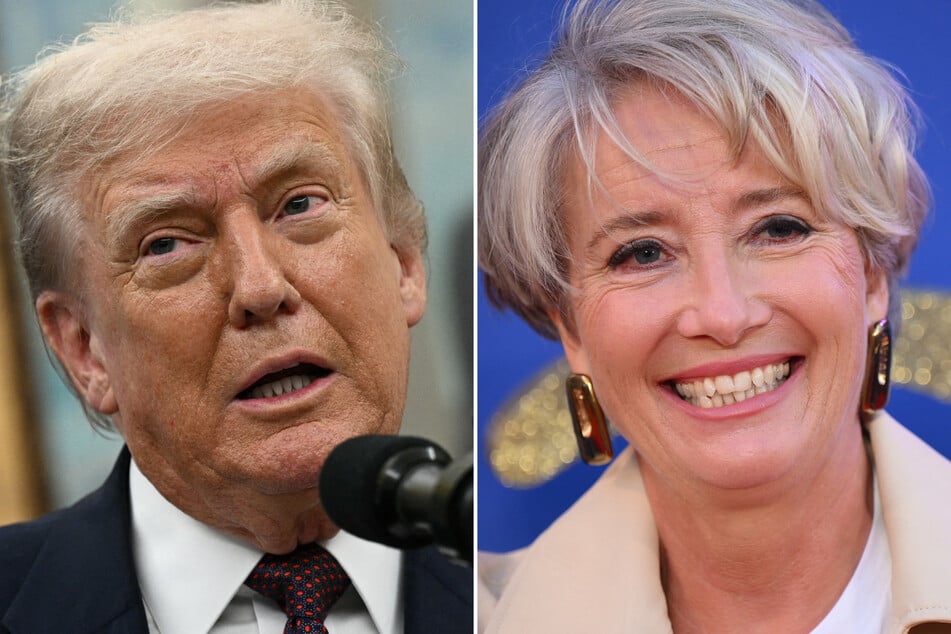 Emma Thompson (r.) has revealed that Donald Trump asked her on a date shortly after she finalized her divorce in the 1990s.