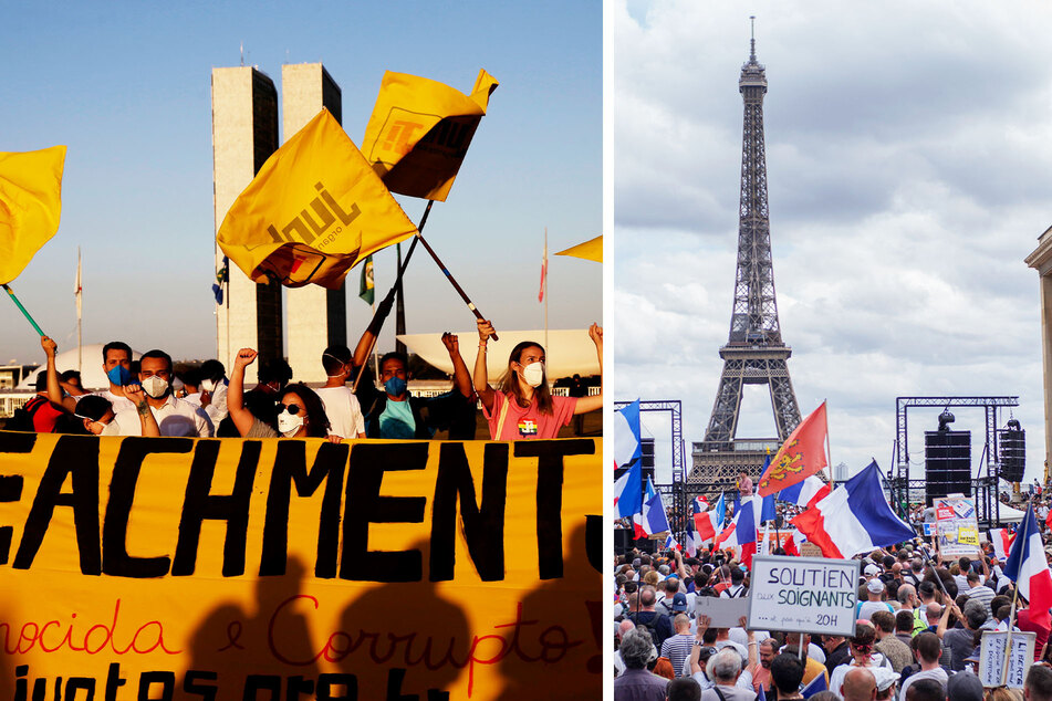 Heftige Corona-Proteste in Frankreich und Brasilien