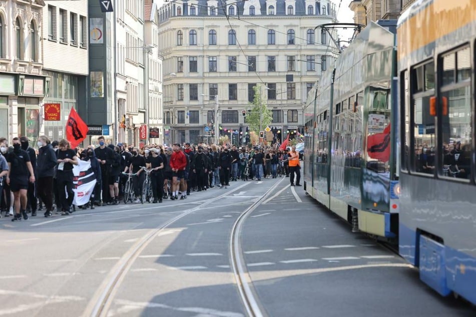 Anlässlich des 1. Mai war viel los auf Leipzigs Straßen.