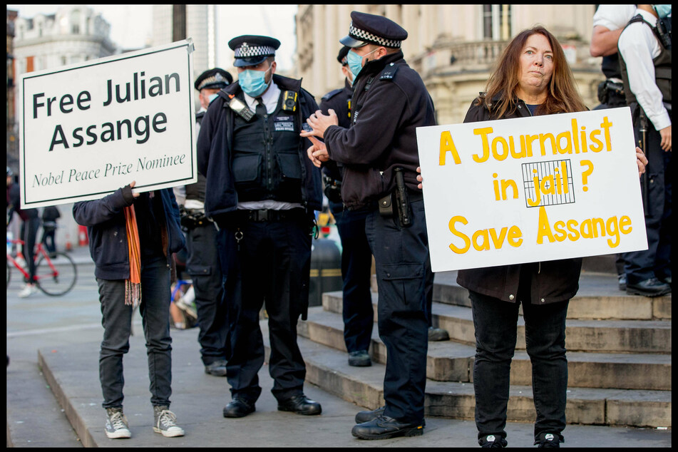 London protesters advocated for Julian Assange's release in November.