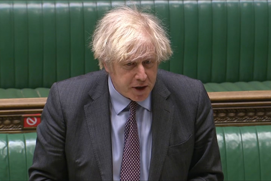 Boris Johnson, Premierminister von Großbritannien, hält eine Rede im britischen Unterhaus. Die britische Regierung will bis zum 21. Juni 2021 alle Beschränkungen in der Coronavirus-Pandemie in England aufheben.