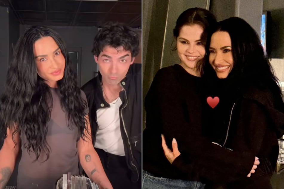 Disney Channel alums Joe Jonas (center l.) and Selena Gomez (center r.) were in the house for Demi Lovato's opening night on the It's Not That Deep Tour.