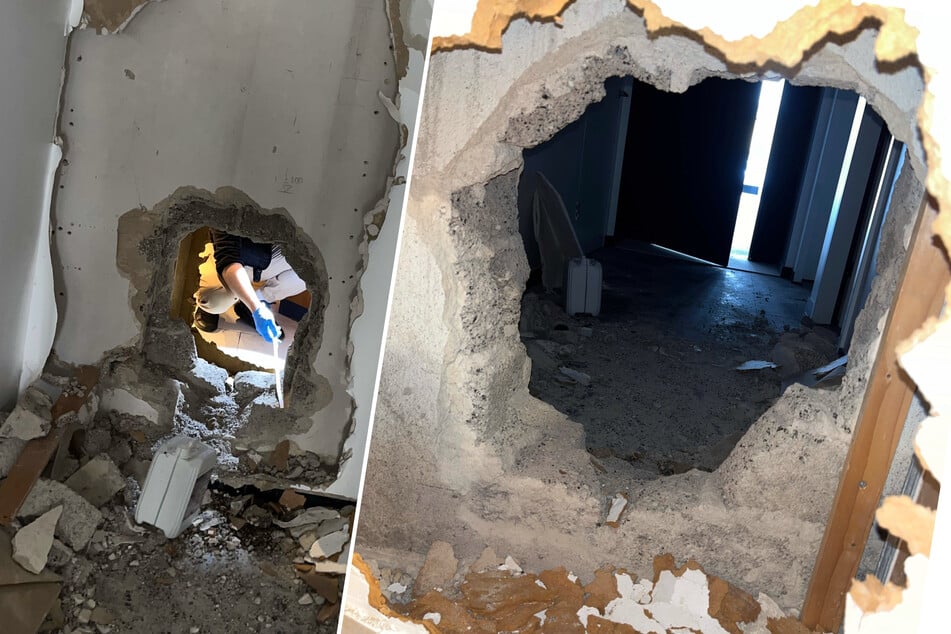 Die Diebe stemmten ein Loch in die Wand, um zu den teuren Zigarren zu gelangen.