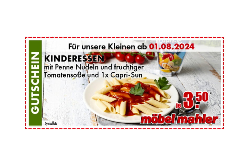 Einfach Coupon auf dem Handy an der Kasse vorzeigen, sparen und leckere Penne genießen.