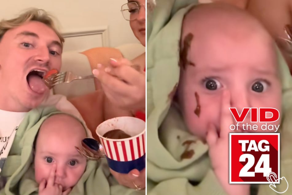 Nothing prepared this baby for the chocolate drop of doom!