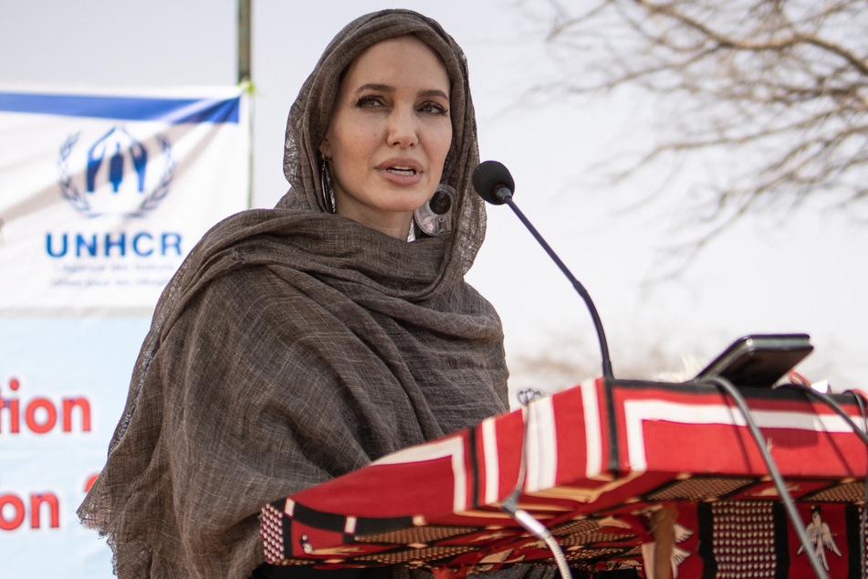 Angelina Jolie spoke in Burkina Faso on International Refugee Day in 2021 as a United Nations High Commissioner for Refugees (UNHCR) special envoy.