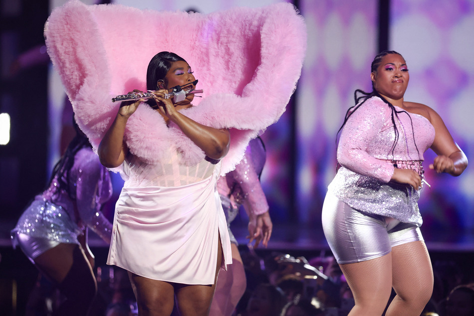 Lizzo performs during the Brit Awards at the O2 Arena in London, UK.
