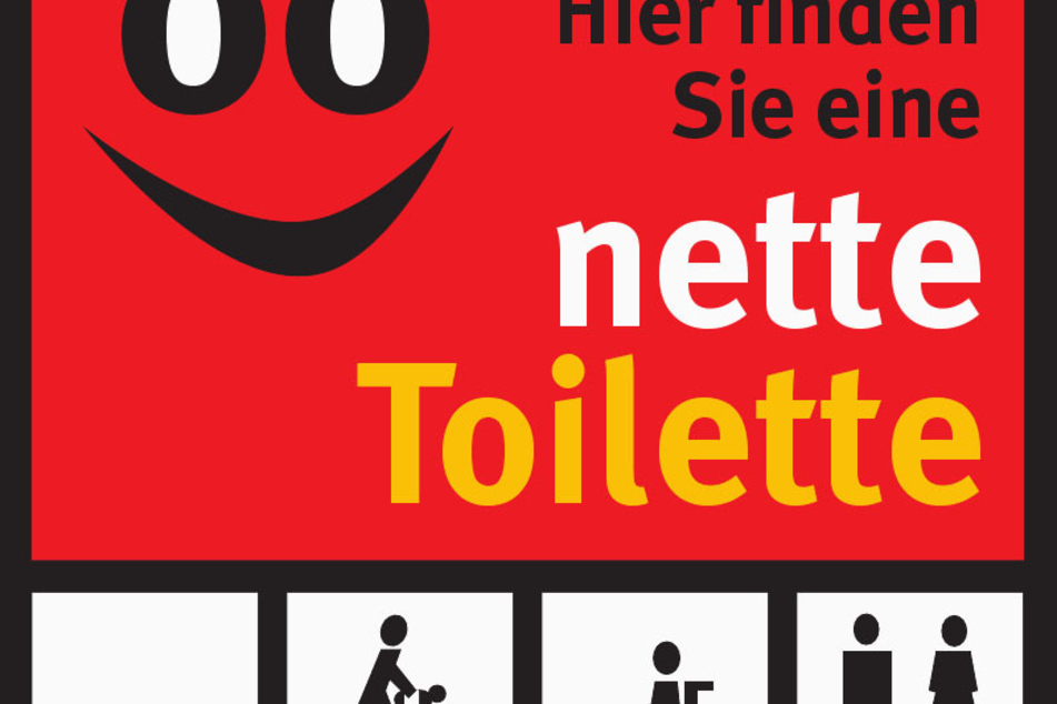 An diesem Aufkleber erkennt man Einrichtungen, die am Projekt "Nette Toilette" teilnehmen.