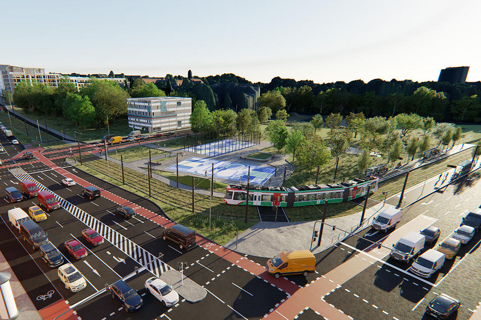 An der Kreuzung am Konkordiapark knüpft der zweite Planungsabschnitt an den ersten an.