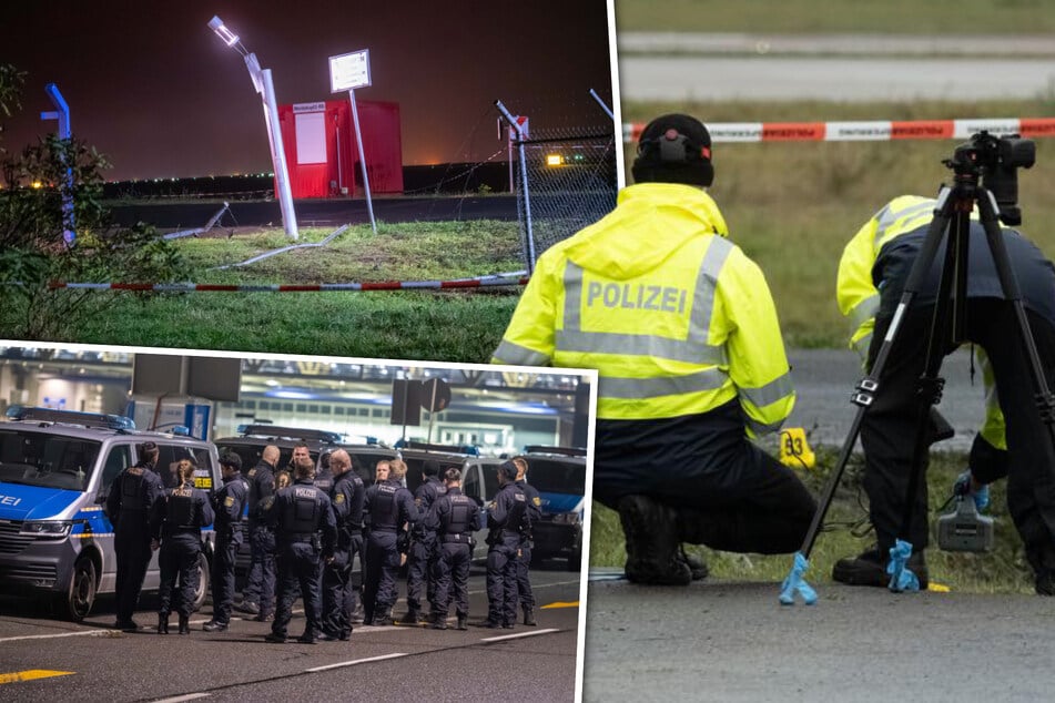 Leipzig: Sicherheitsvorfall am Flughafen Leipzig: Zaun durchbrochen, Reifenspuren deuten auf ein Fahrzeug hin