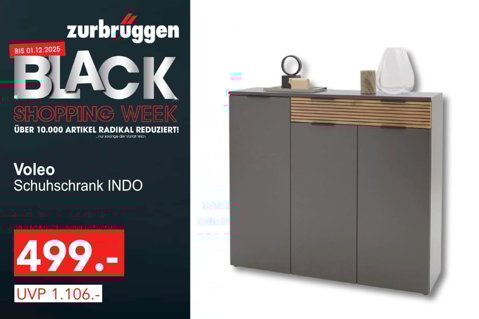 Der Voleo Schuhschrank INDO
für 499 statt 1.106 Euro.