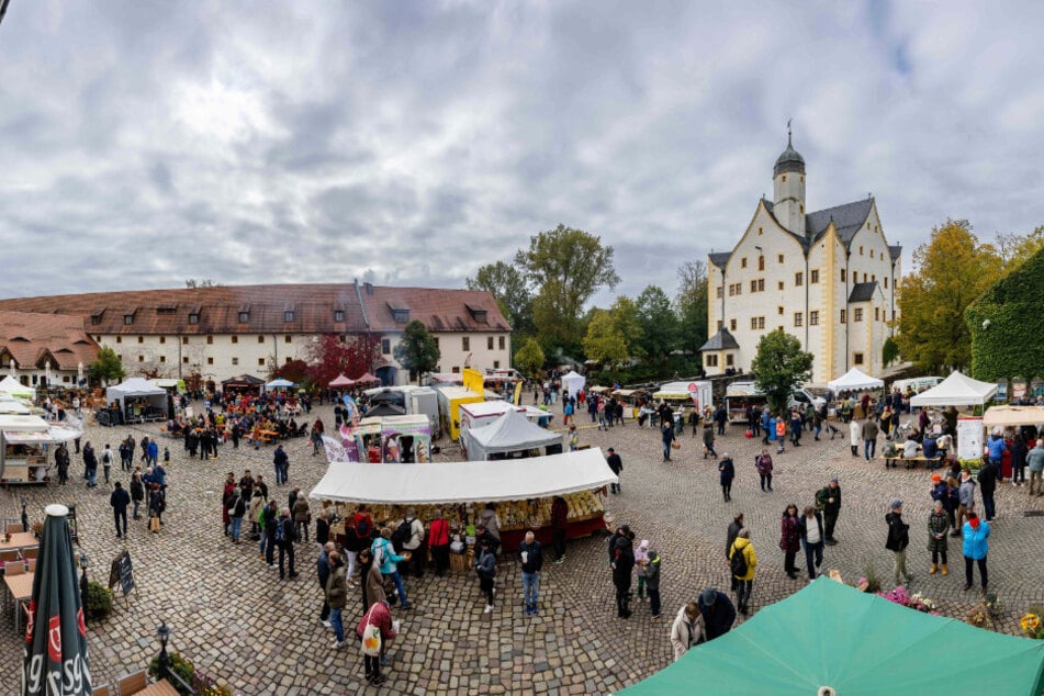 Großes Markttreiben findet am Sonntag wieder vor dem Wasserschloss Klaffenbach statt. (Archivfoto)