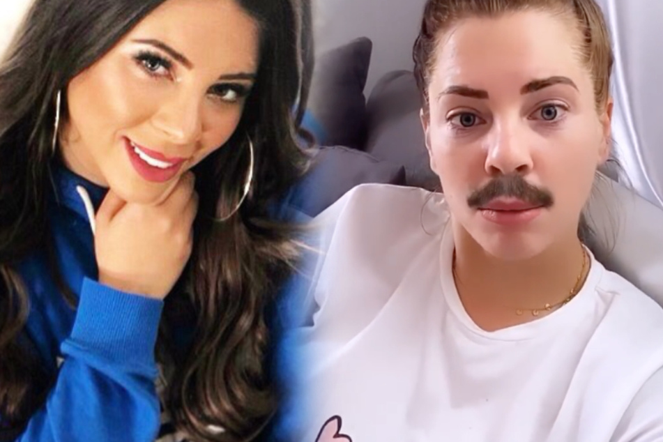 Jenny mit fiesem Pornobalken - der war aber nur ein Filter-Effekt. (Montage)