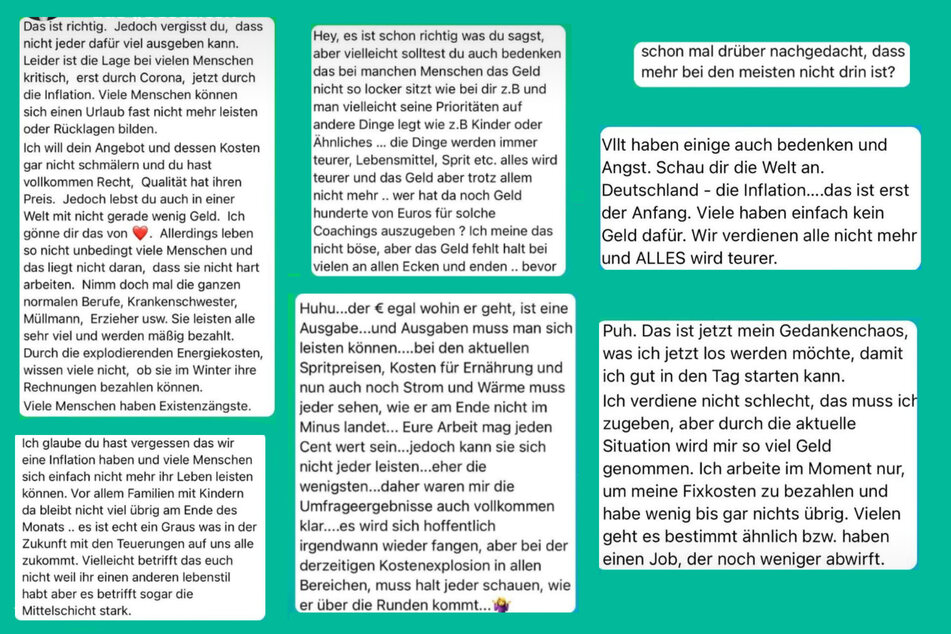 Die User auf Instagram sind sich einig: Geld für ein Fitness-Coaching bleibt einfach nicht übrig.