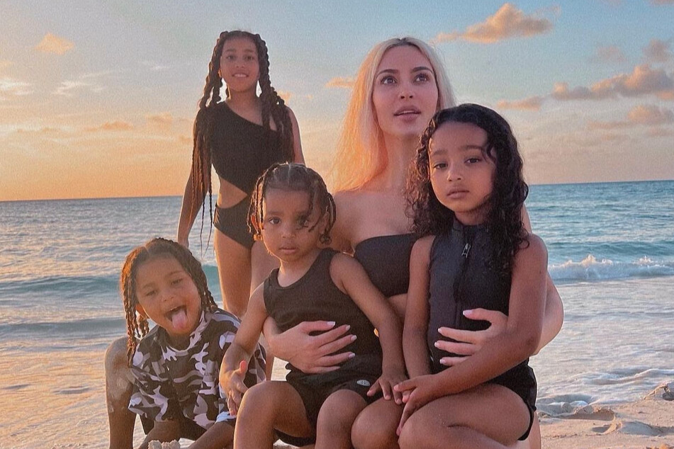 Kim Kardashian shares four children with her ex-husband, Kanye West.
