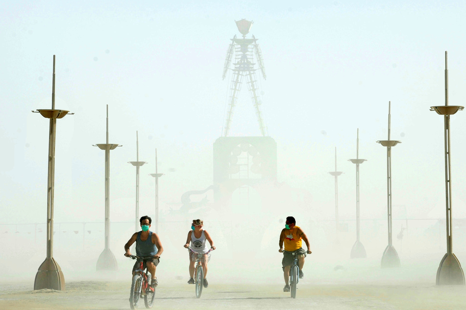 Die gigantische Statur des Burning Man Festivals von 2022, die am Ende abgebrannt wurde.