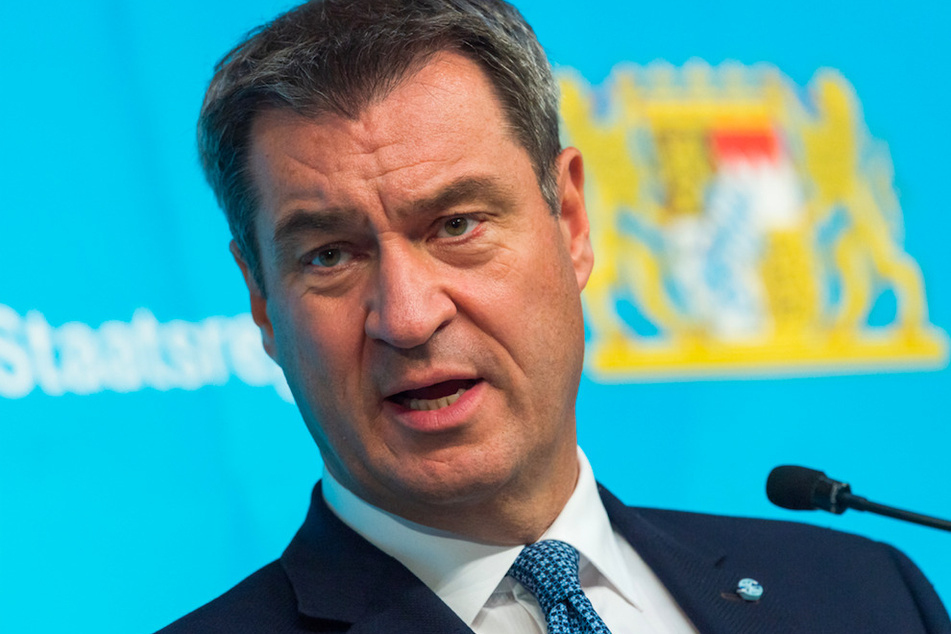 Markus Söder (53, CSU), Ministerpräsident von Bayern, spricht auf einer Pressekonferenz.