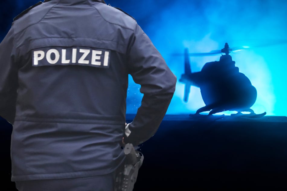 Bei der Fahndung nach dem Fluchtwagen kam auch ein Polizeihubschrauber zum Einsatz. (Symbolbild)