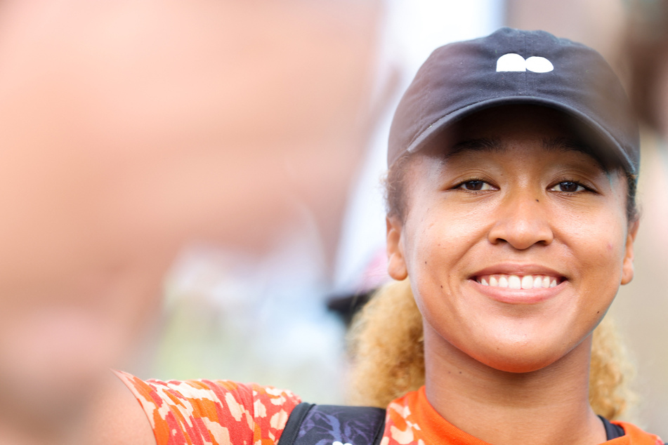 Naomi Osaka of Japan interacts with fans during the Mubadala Silicon Valley Classic in San Jose.