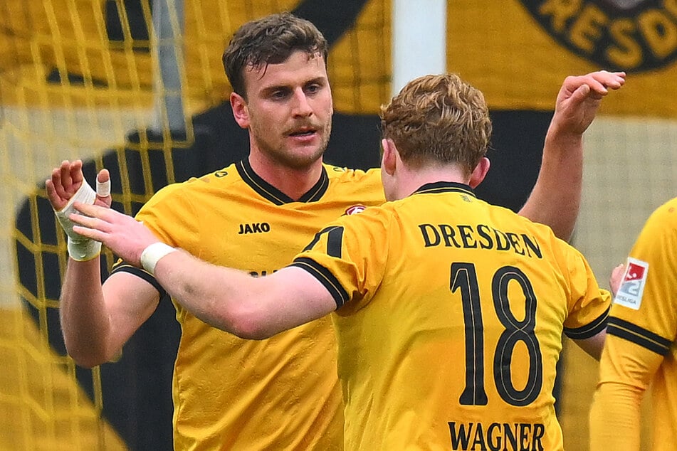 Dynamo-Angreifer Christoph Daferner (28) traf nach einer Ecke zur zwischenzeitlichen 1:0-Führung.