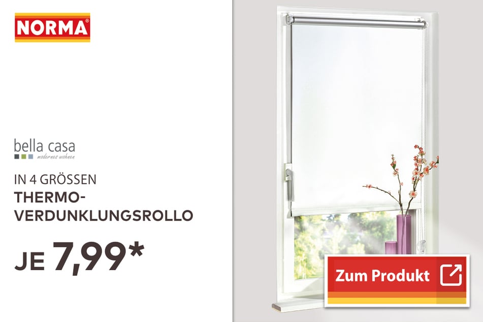 Thermo-Verdunklungsrollo für 7,99 Euro