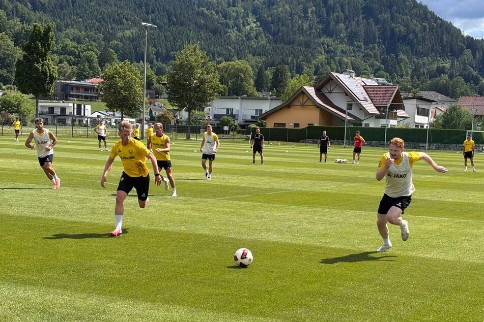 Für die Spieler von Dynamo Dresden standen am Vormittag Sprints auf dem Programm.