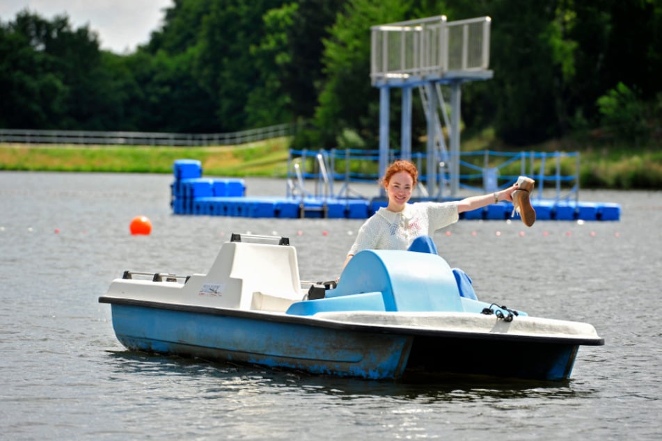 Als Highlight am Stausee Rabenstein gilt das Tretboot fahren.