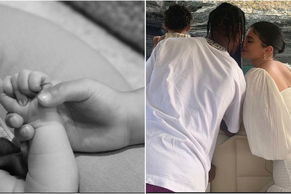 Kylie Jenner shared on Sunday that her baby boy with Travis Scott has arrived.