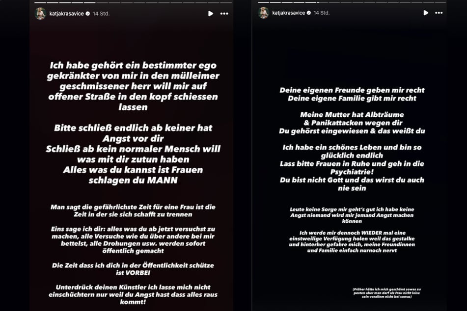 Unter anderem diese Texte veröffentlichte sie in ihrer Story.