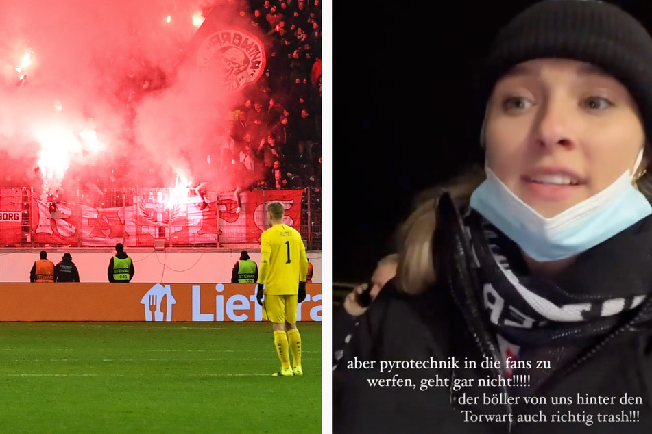Zu dem Pyro-Wahnsinn einiger Fans beider Mannschaften bei dem Europa-League-Spiel von Eintracht Frankfurt gegen Royal Antwerpen fand Greta Engelfried deutliche Worte.