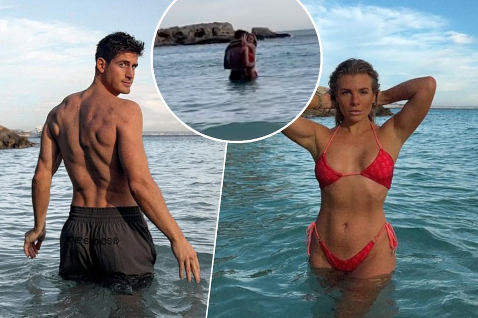 Der Fitness-Influencer Chris Curtis und das Bachelor-Babe Nele Wüstenberg (30) turtelten offenbar auch schon an diesem Strand auf Mallorca.