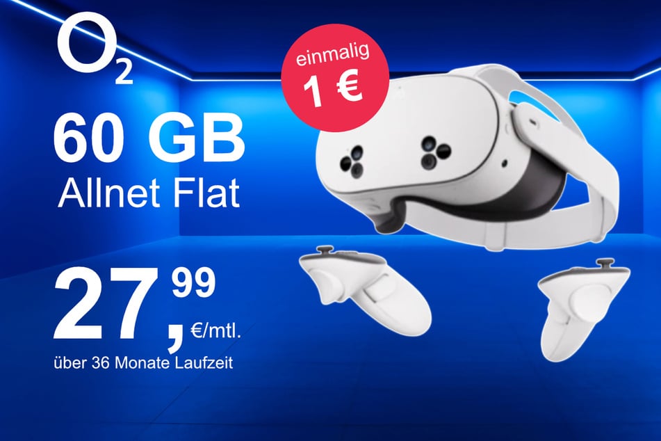 Die Meta Quest 3s im o2 Mobile M inkl. 60 GB+ für einmalig nur 1 Euro.