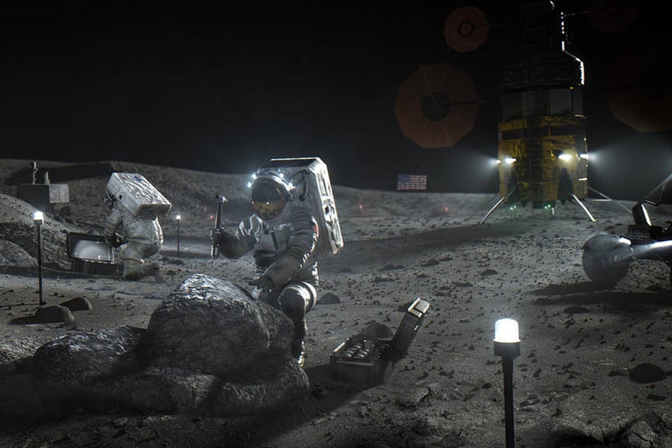 Werden wir bald solche Bilder sehen? Diese Illustration der NASA zeigt Artemis-Astronauten auf dem Mond.