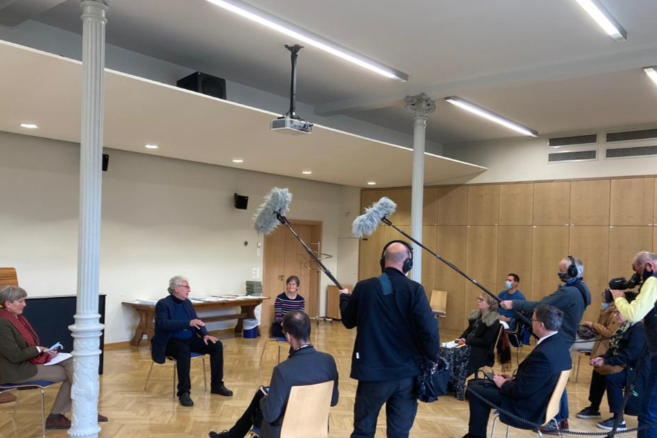 Kreuzkantor Roderich Kreile (63) während der Pressekonferenz am Montag.