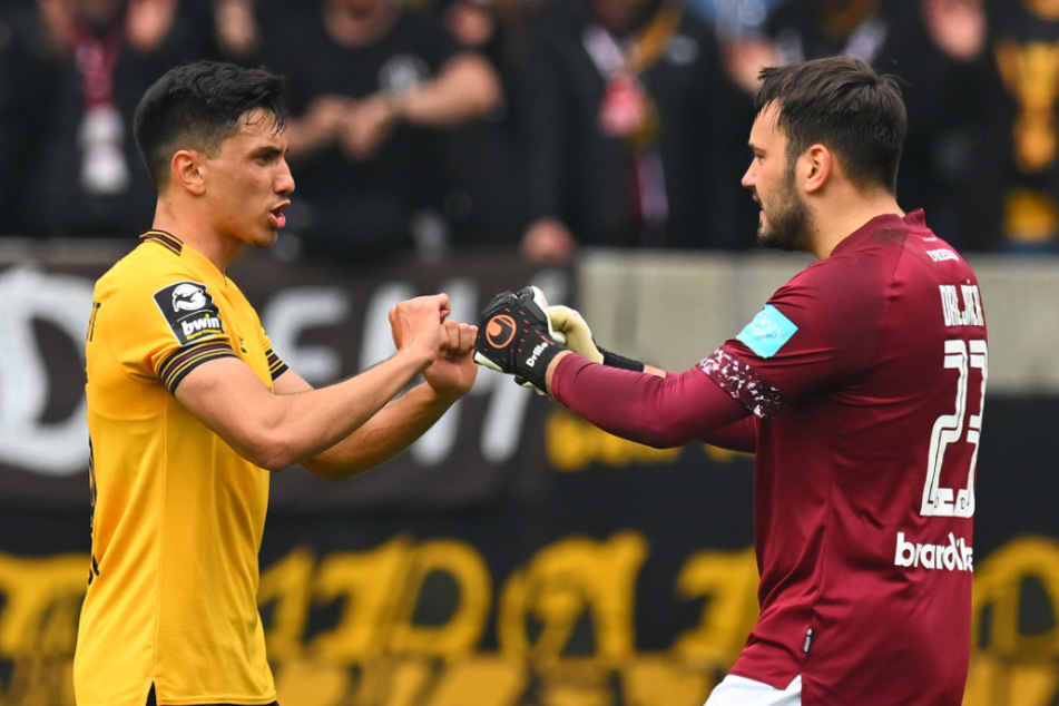 Keeper Stefan Drljaca (24, r.) konnte sich in dieser Saison schon häufiger bei Claudio Kammerknecht (23, l.) bedanken.