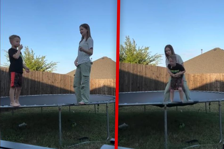 Auf dem Trampolin wird aus Spaß plötzlich Ernst.