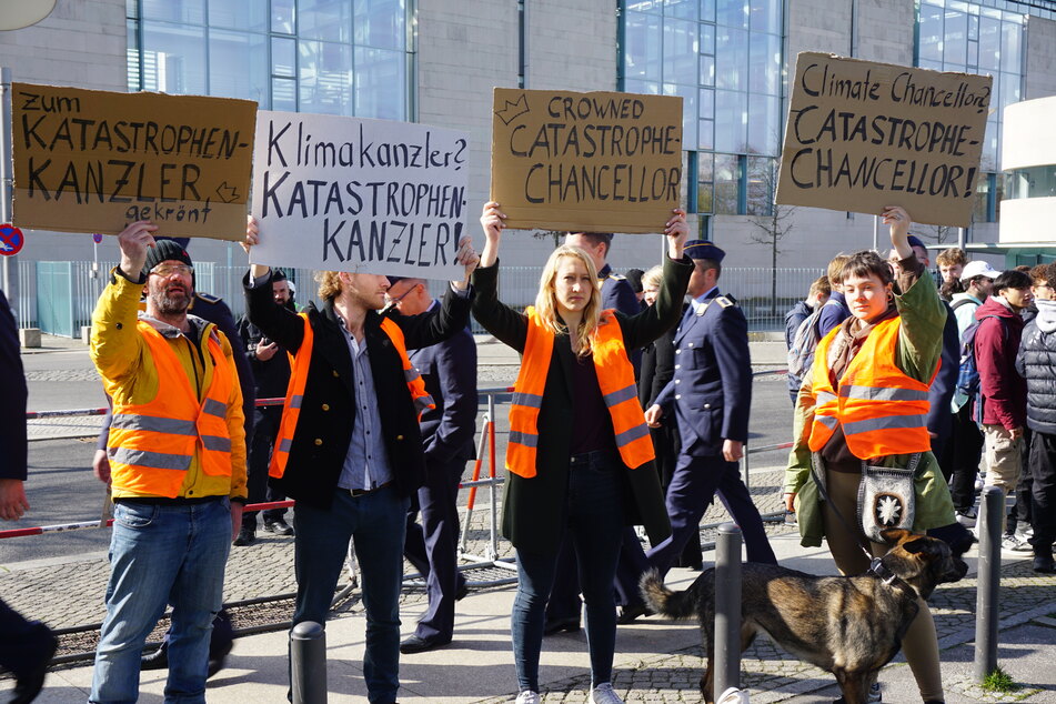 Ende März protestierten Klimaschützer der Letzten Generation vor dem Kanzleramt.