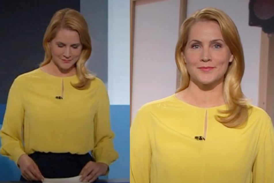 Judith Rakers (45) trug bei ihrer Moderation eine gelbe Bluse.