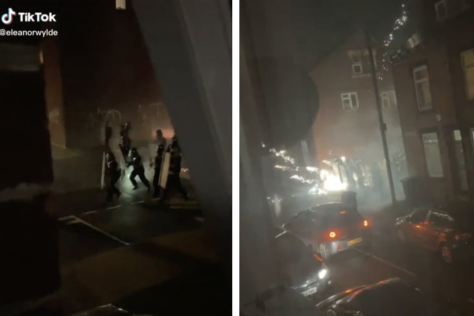 Die Aufnahmen auf der Nacht zum Sonntag zeigen zahlreiche Gewaltausbrüche in Richtung der Polizeibeamten.