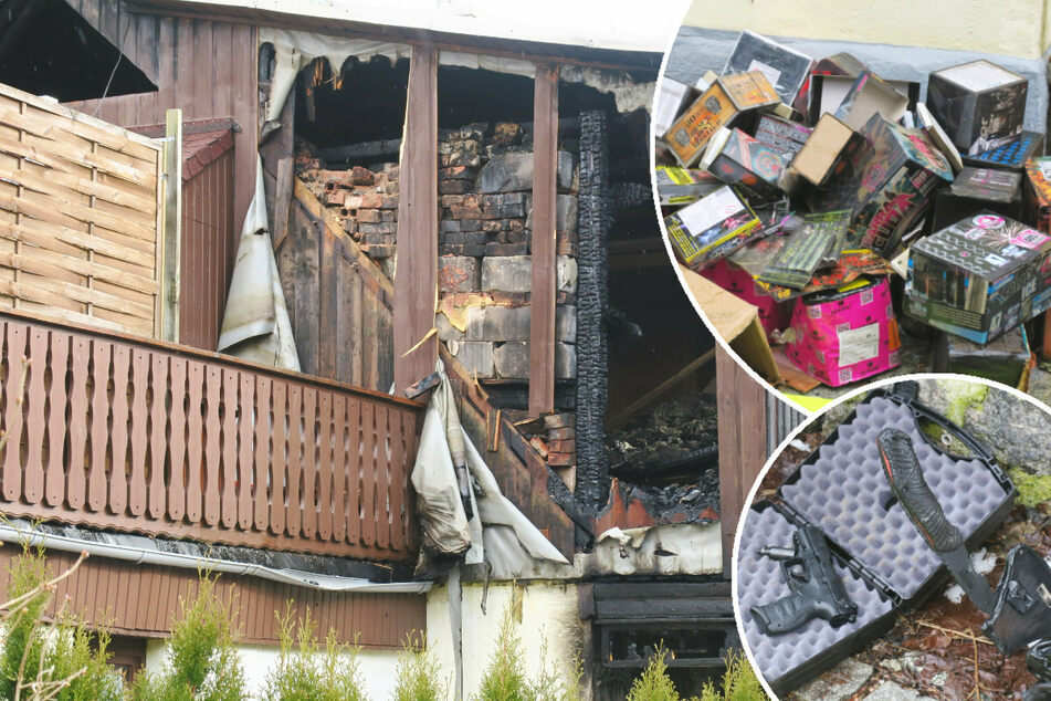 Pyrotechnik und Waffen bei verheerendem Wohnhausbrand im Erzgebirge gefunden