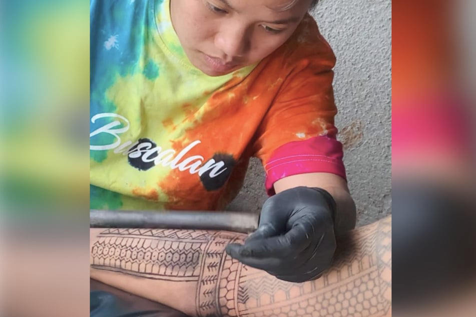 Elyang Wigan, Whang-Od's other grandniece, is also traditional tattoo artist.