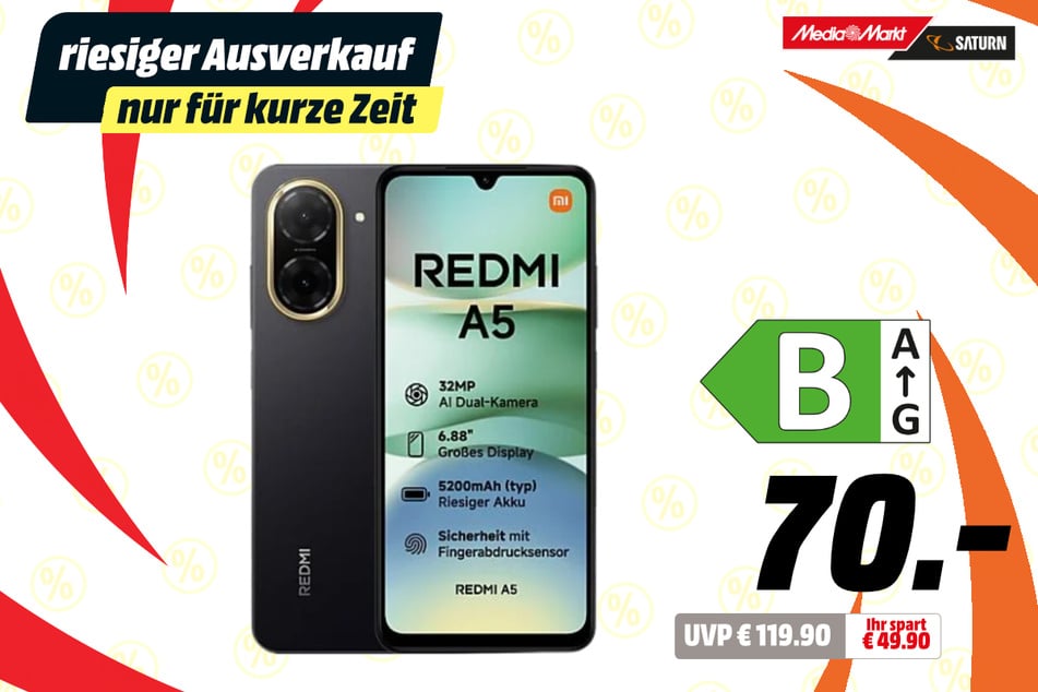 Xiaomi Redmi A5 für 70 statt 119,90 Euro.