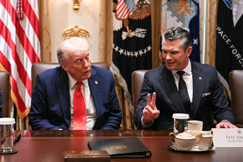 This week, the Senate Armed Services Committee voted to approve President Donald Trump's (l) rebranding of the Pentagon into the Department of War.
