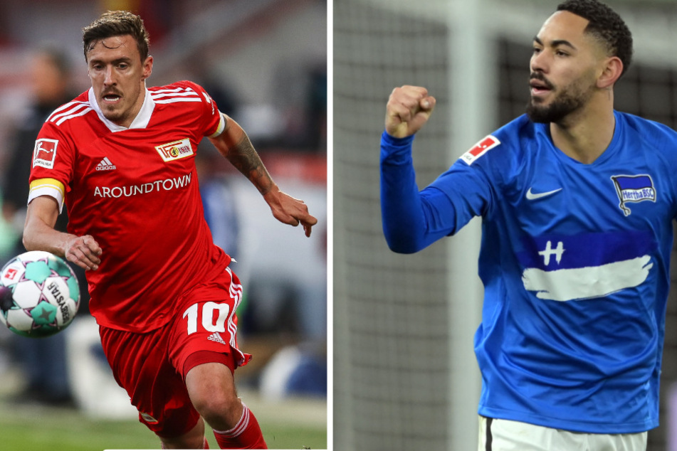 Unions Max Kruse (32, l.) ist in Top-Form. Hertha wichtigster Offensiv-Akteur ist derzeit Matheus Cunha.