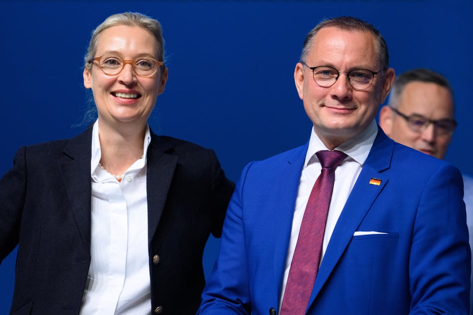 Das neue und alte Duo an der Spitze der AfD: Alice Weidel (45, l.) und Tino Chrupalla (49, r.).