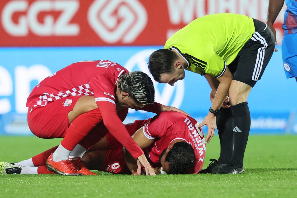 Eine weitere Verletzungssorge für den FSV: Joshua Putze verletzte sich in der ersten Halbzeit am Oberschenkel.